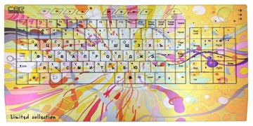 Клавиатура CBR Picture Keyboard Splashes Yellow-Pink USB в Нижнем Новгороде